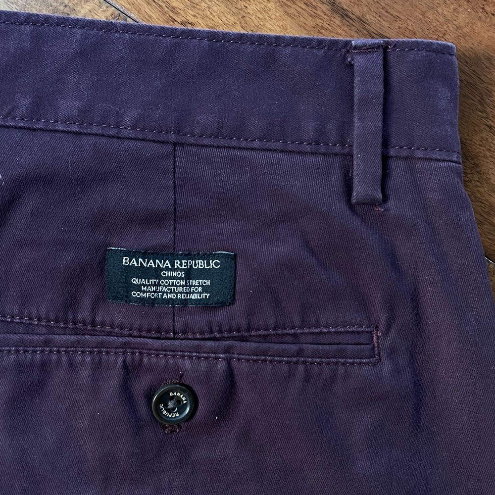 Banana Republic Men’s Fulton Chino Skinny Fit Cotton Burgundy Pants - Picture 10 of 10
